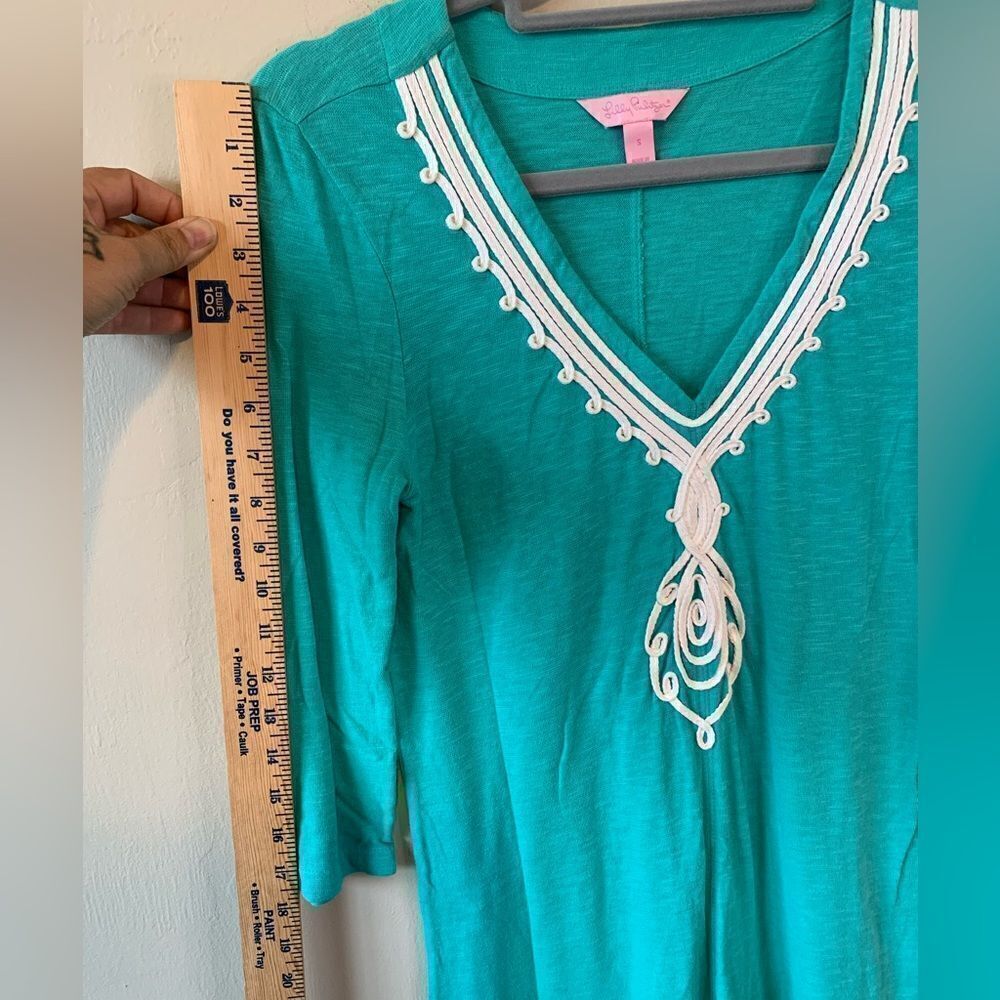 Lilly Pulitzer Breezy Turquoise Tunic Dress Size S - Picture 8 of 9